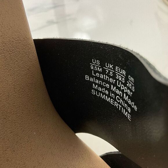 DR. SCHOLL’S Summertime Black Leather Wedge Heel Sandals - Picture 8 of 9